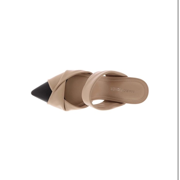 🆕 Marc Fisher style: MF Heaton tan and black pointy toe pumps Size 9 - Picture 7 of 7